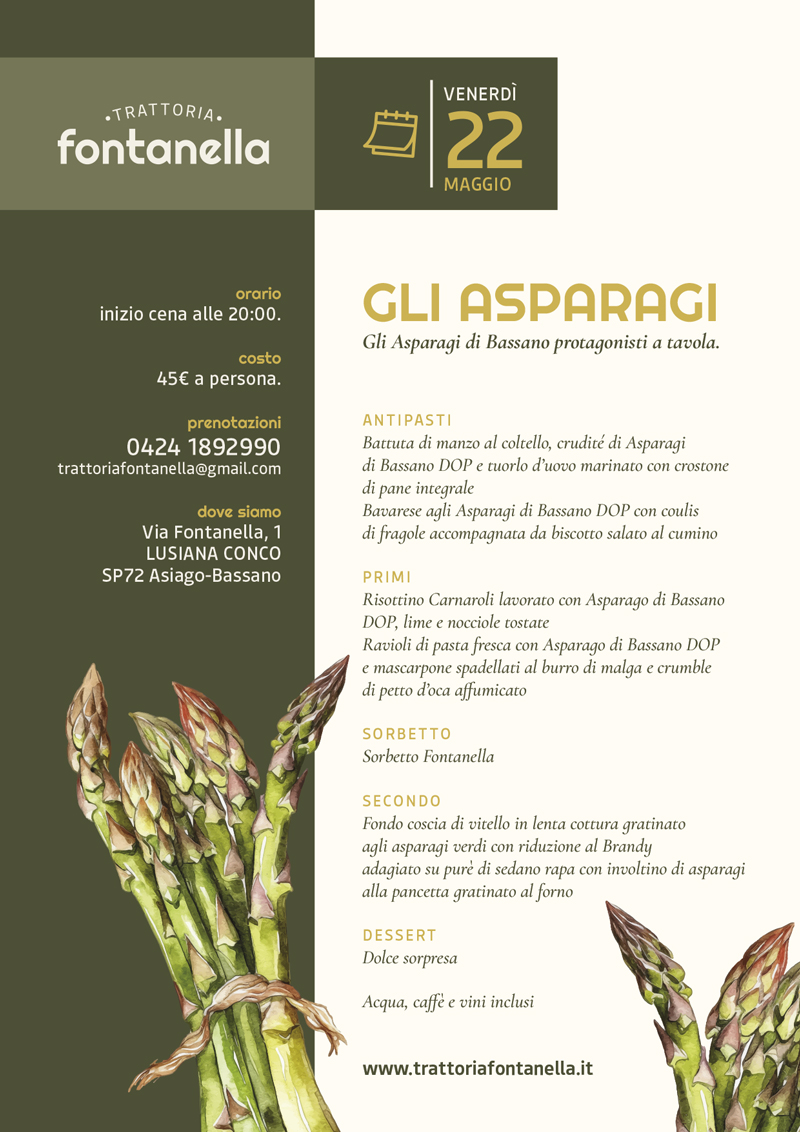 menu cena asparagi trattoria fontanella